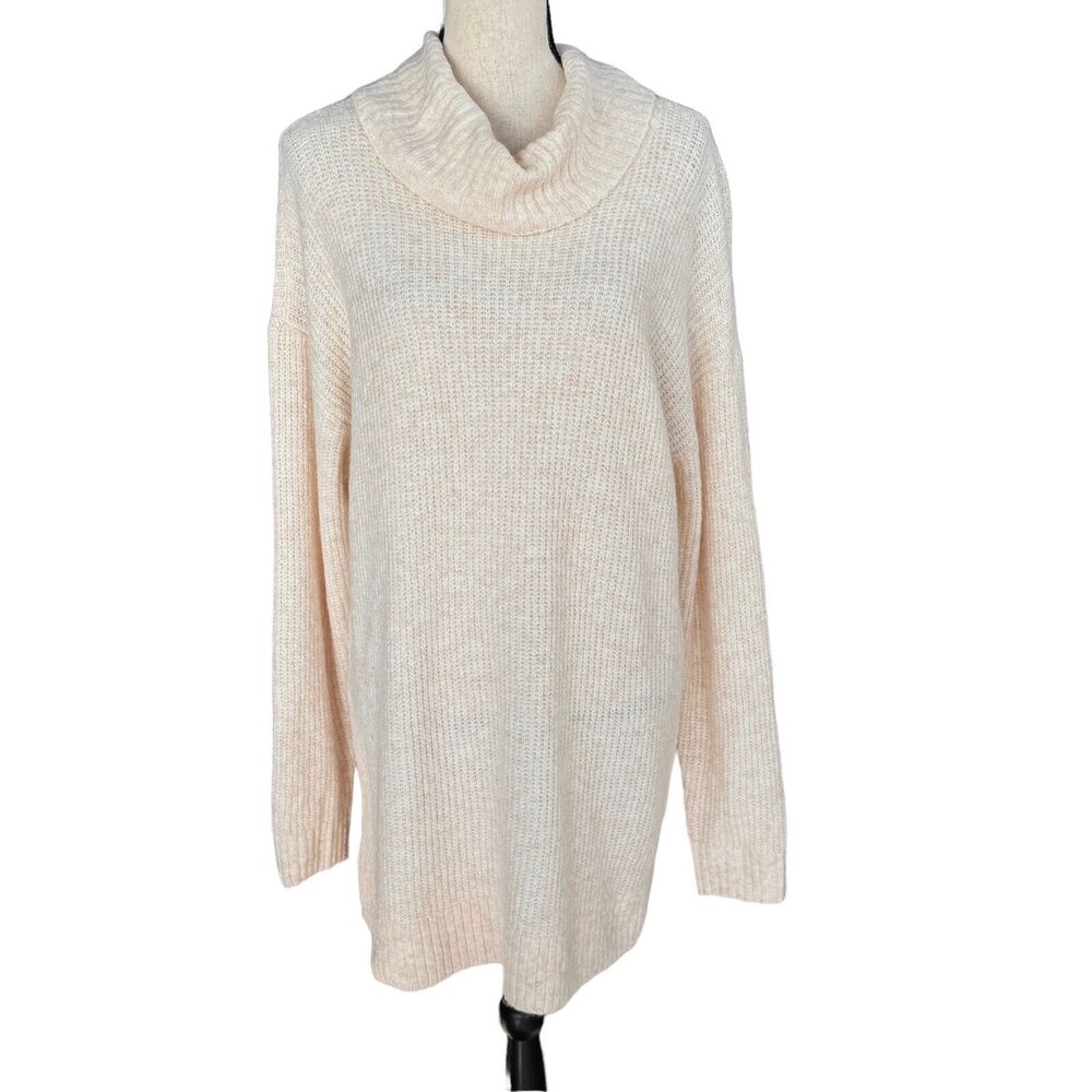 Style & Co 2X-Large Cowl Neck Tunic Sweater Long Sleeve Stretch Soft Light Pink